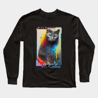 Cat  Animal Discovery Adventure Nature Planet Earth Paint Long Sleeve T-Shirt